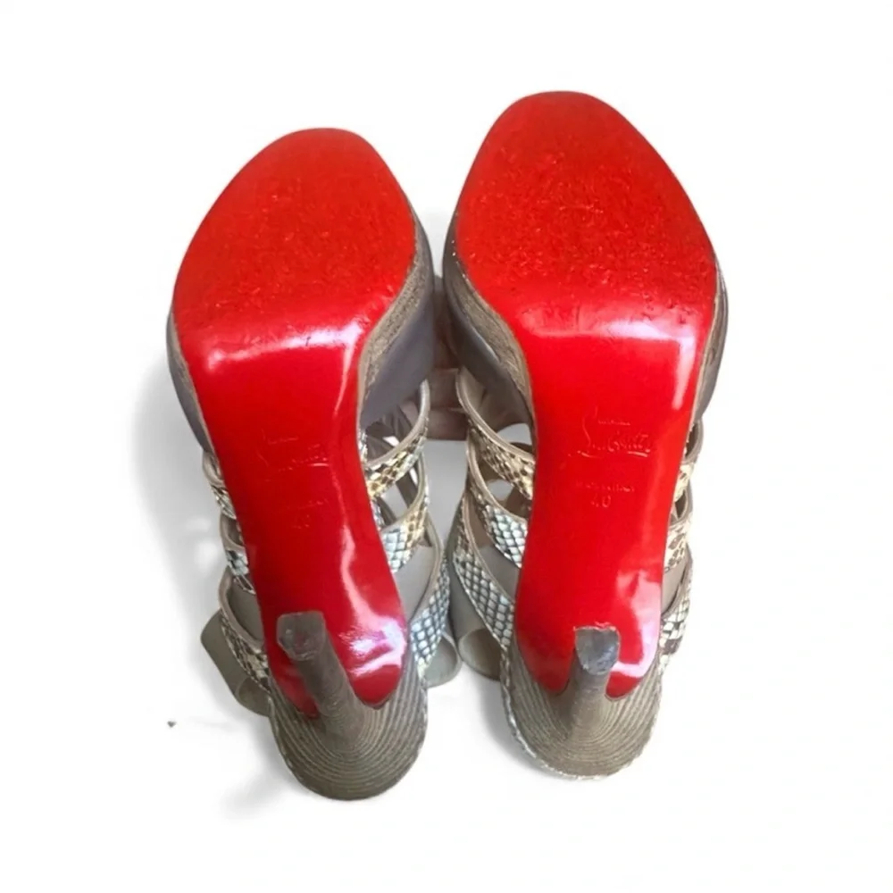 Christian Louboutin Snakeskin sandal heels RETAIL 895 - Picture 6 of 7